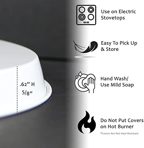 Reston Lloyd Electric Stove Burner Covers, Set of 4, White